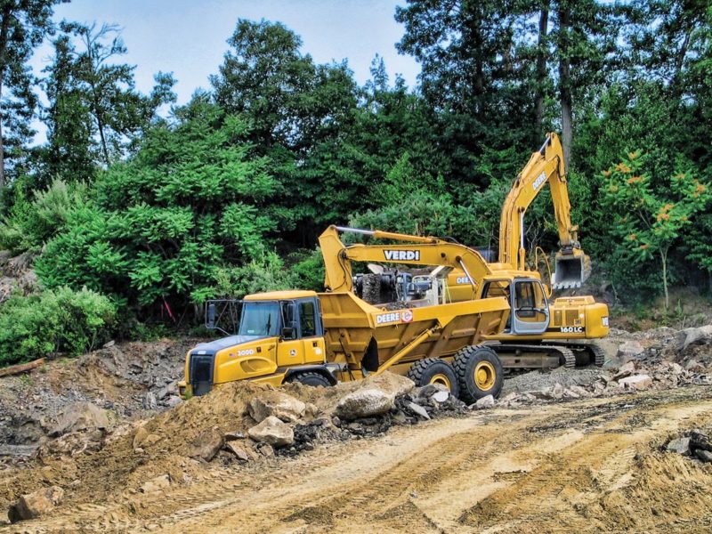 verdi excavator and dump truck